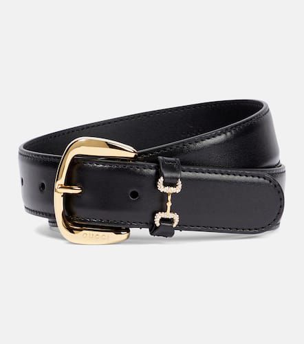 Cinturón de piel con Horsebit - Gucci - Modalova