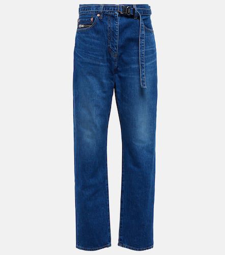 Belted high-rise straight jeans - Sacai - Modalova