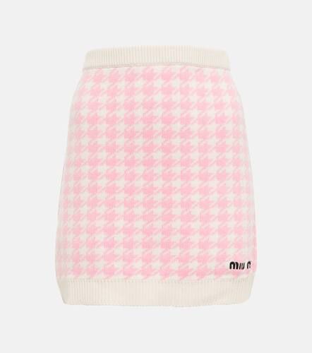 Minifalda de cachemir con pata de gallo - Miu Miu - Modalova