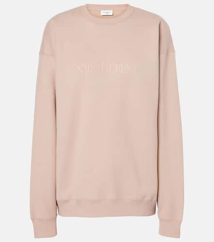 Logo cotton jersey sweatshirt - Saint Laurent - Modalova