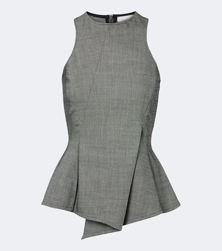 Herringbone pleated peplum wool-blend top - Magda Butrym - Modalova