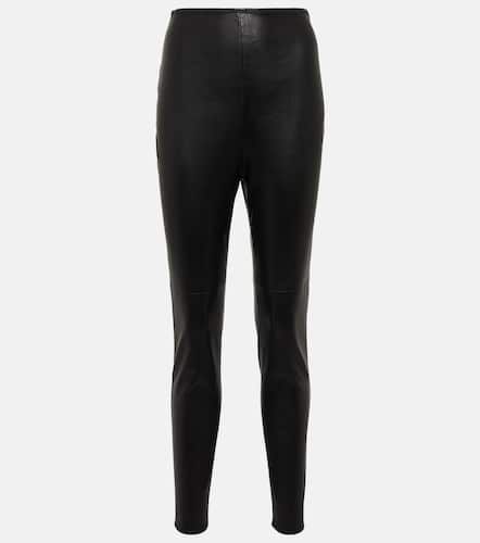 High-rise skinny leather pants - Prada - Modalova