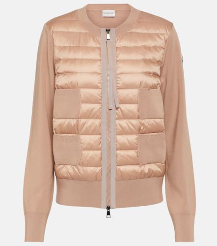 Tricot down-paneled wool jacket - Moncler - Modalova
