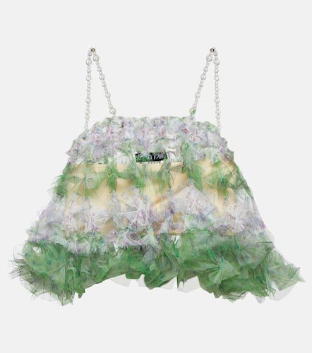 Embellished tulle crop top - Susan Fang - Modalova