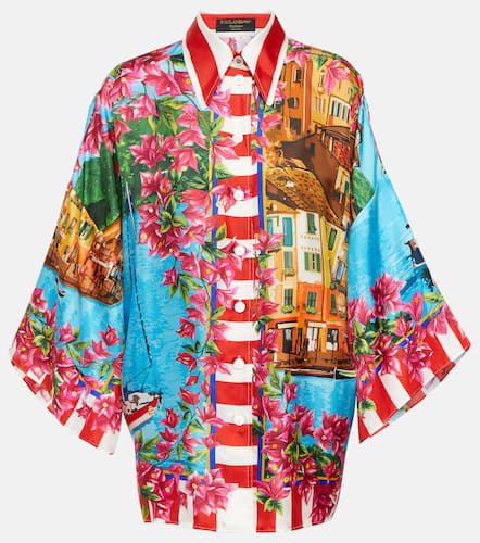 Camicia Portofino in seta con stampa - Dolce&Gabbana - Modalova
