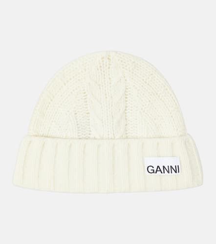 Ganni Cable knit wool-blend beanie - Ganni - Modalova