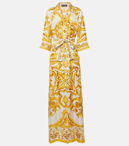 Vestido largo Majolica de sarga de seda - Dolce&Gabbana - Modalova