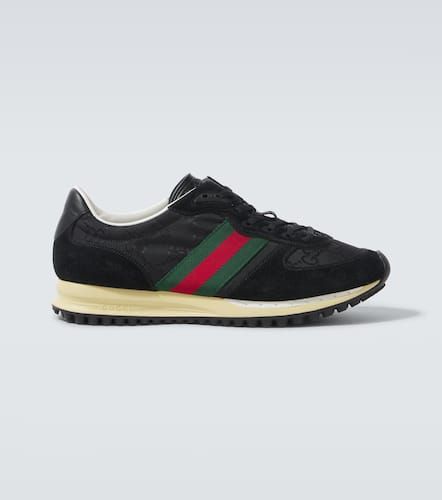 Re-Motion Web Stripe suede-trimmed sneakers - Gucci - Modalova