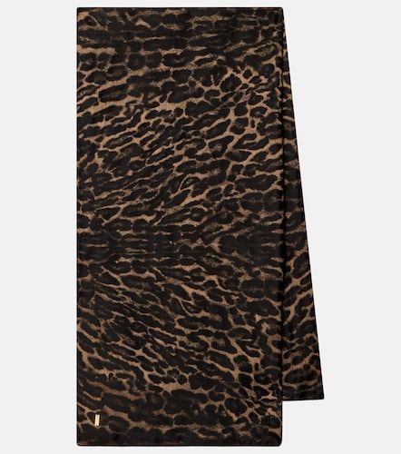 Sciarpa in seta e cashmere con stampa leopardata - Saint Laurent - Modalova