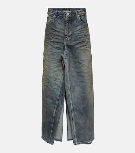 Mid-waist denim maxi skirt - Balenciaga - Modalova