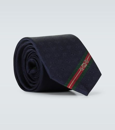 Double G and Horsebit jacquard silk tie - Gucci - Modalova