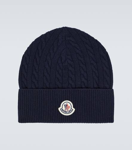 Cable-knit wool and cashmere beanie - Moncler - Modalova