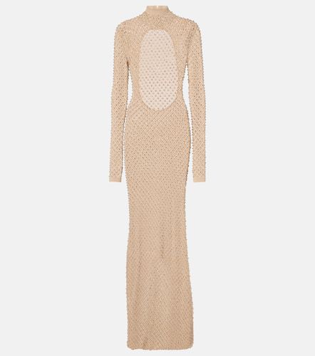 Crystal-embellished open-knit maxi dress - David Koma - Modalova