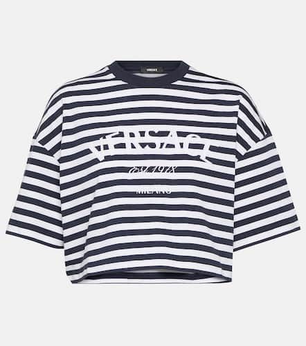 L'Ancora striped cotton crop top - Versace - Modalova