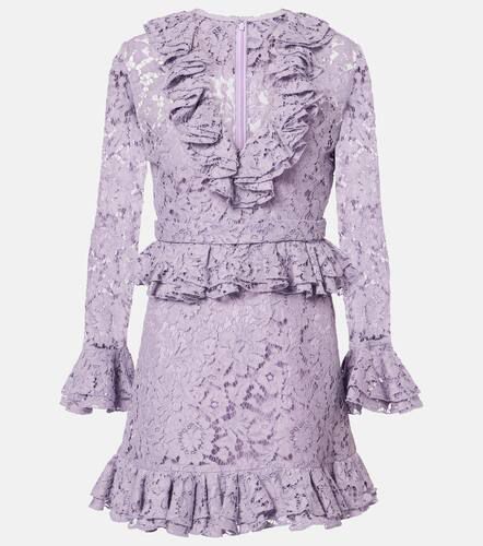 Floral ruffled sheer silk lace minidress - Valentino - Modalova