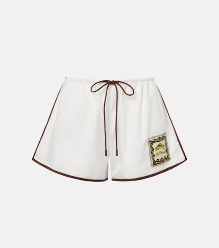 Scuba patch-applique cotton shorts - Alemais - Modalova