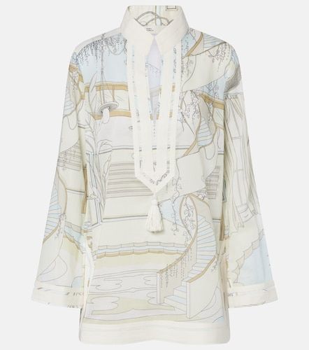 Printed cotton voile tunic - Tory Burch - Modalova