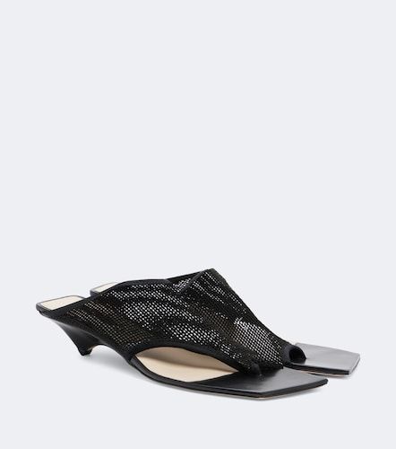 Edge Stretch leather-trimmed mesh mules - Christen - Modalova
