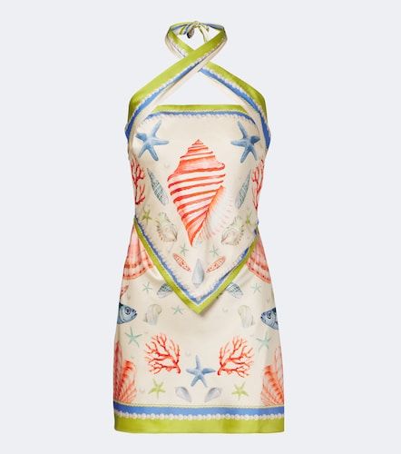 Cable printed silk-blend halterneck dress - Retrofete - Modalova