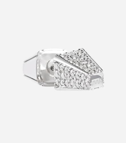 Kt white gold single earring with diamonds - Eera - Modalova
