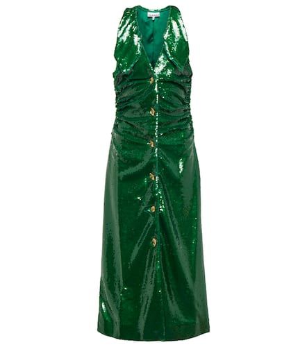 Vestido midi fruncido con lentejuelas - Ganni - Modalova