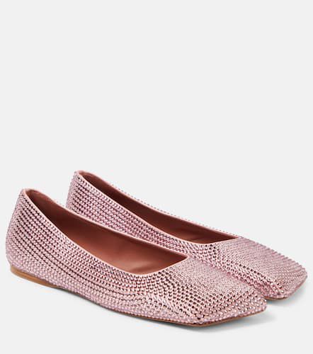 Ane embellished satin ballet flats - Amina Muaddi - Modalova