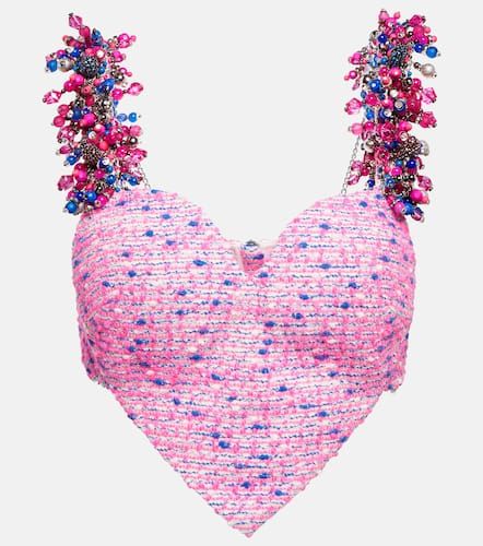 Top raccourci Heart en laine mélangée à ornements - Area - Modalova