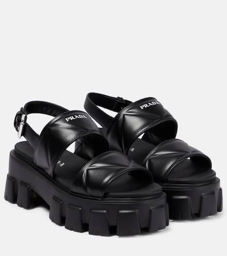 Monolith leather platform sandals - Prada - Modalova