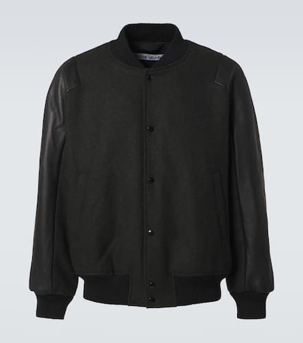 Bomber in twill con pelle - Acne Studios - Modalova