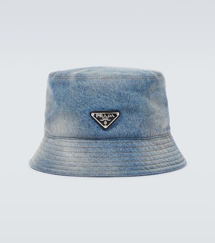 Prada Logo denim bucket hat - Prada - Modalova