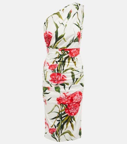 Floral one-shoulder cotton-blend midi dress - Dolce&Gabbana - Modalova