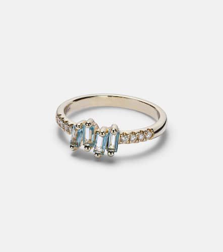 Anillo de oro de 14 ct con topacio y diamantes - Suzanne Kalan - Modalova