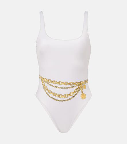 Chain-detail printed swimsuit - Versace - Modalova