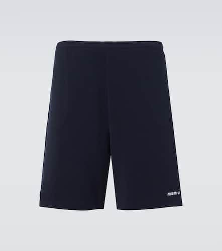 Bermuda-Shorts aus Baumwoll-Jersey - Miu Miu - Modalova