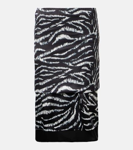 Zebra-print satin midi skirt - The Attico - Modalova