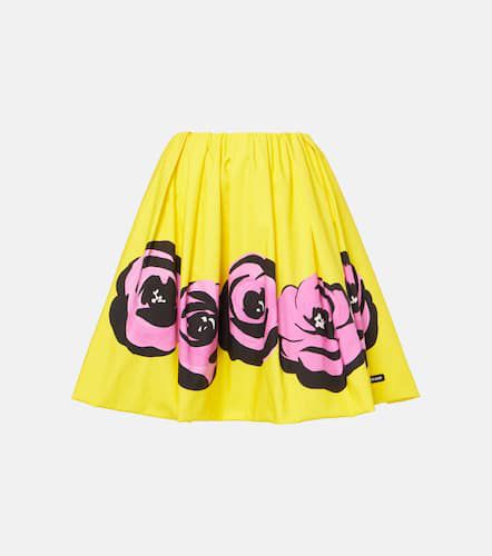 Floral poplin and jersey midi skirt - Miu Miu - Modalova