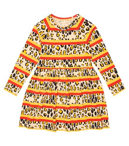 Abito in jersey a righe e stampa leopardo - Mini Rodini - Modalova