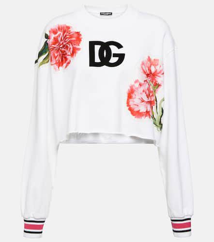 Logo cropped cotton sweatshirt - Dolce&Gabbana - Modalova