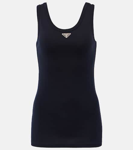 Tank top in jersey di cotone con logo - Prada - Modalova