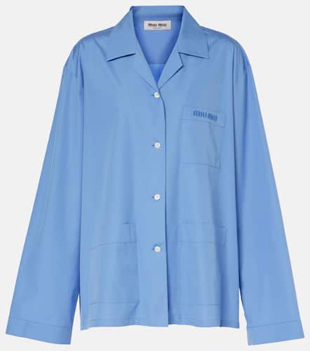 Miu Miu Logo cotton poplin shirt - Miu Miu - Modalova