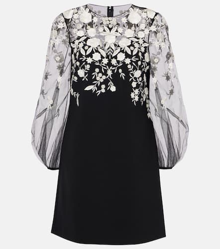 Embroidered puff-sleeve minidress - Carolina Herrera - Modalova