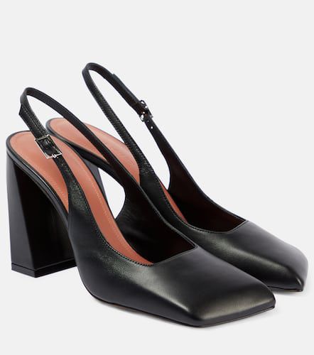 Charlotte 95 leather slingback pumps - Amina Muaddi - Modalova