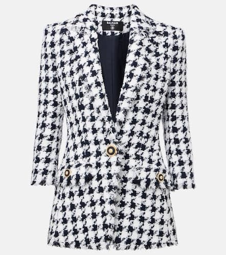 Blazer in tweed pied-de-poule - Balmain - Modalova