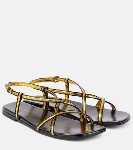 Sandales en cuir métallisé - Dries Van Noten - Modalova