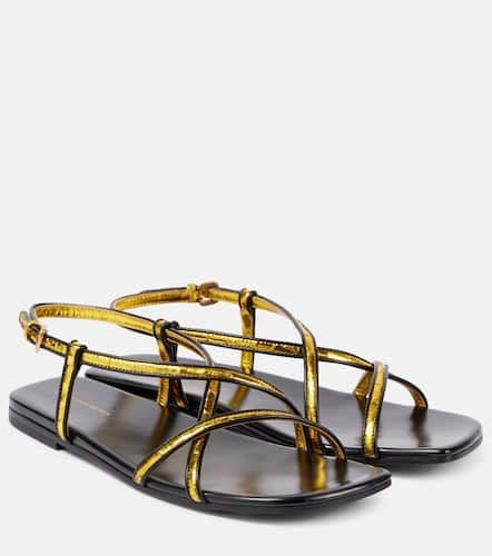 Sandali in pelle metallizzata - Dries Van Noten - Modalova