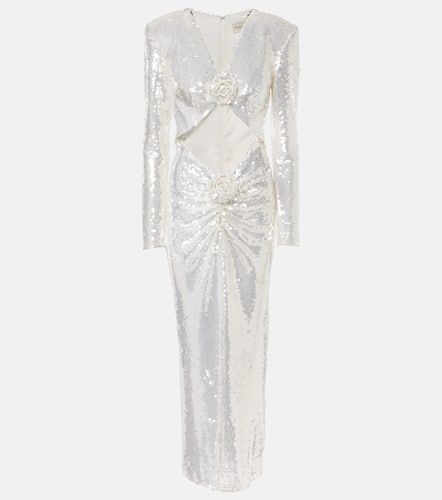 Sequined cutout floral-appliqué gown - The New Arrivals Ilkyaz Ozel - Modalova