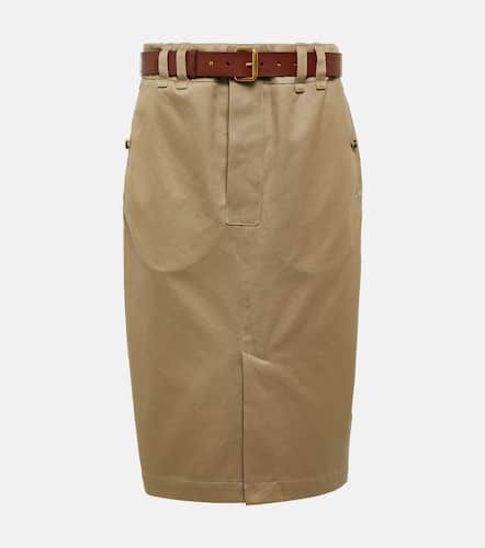 Cotton gabardine pencil skirt - Saint Laurent - Modalova