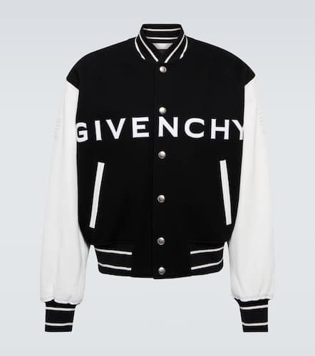 Wool-blend and leather bomber jacket - Givenchy - Modalova