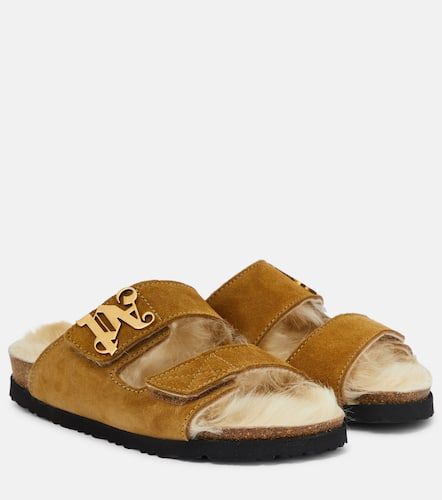 Mules en daim et shearling - Palm Angels - Modalova