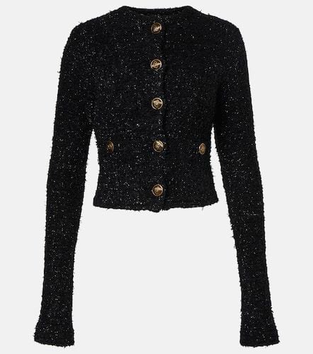 Cardigan cropped in tweed di misto cotone - Balenciaga - Modalova